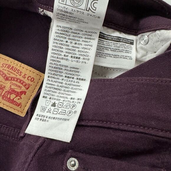 Levi’s Purple/Plum Straight Leg Denim Jeans Size 6M (28x28) Cotton Blend Stretch - Picture 7 of 10